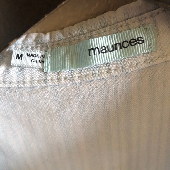 Maurices Blue and White Striped Sleeveless Button Down - Picture 5 of 6